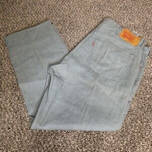 Levis 501 Jeans Mens 42x32 Light Blue White Oak Cone Denim Button Fly Classic